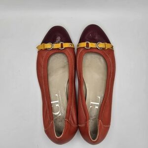 AGL captoe leather flats orange yellow purple size 39.5
